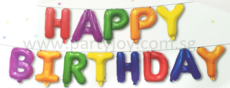 Happy Birthday Colorful Mini Letter Balloon Set